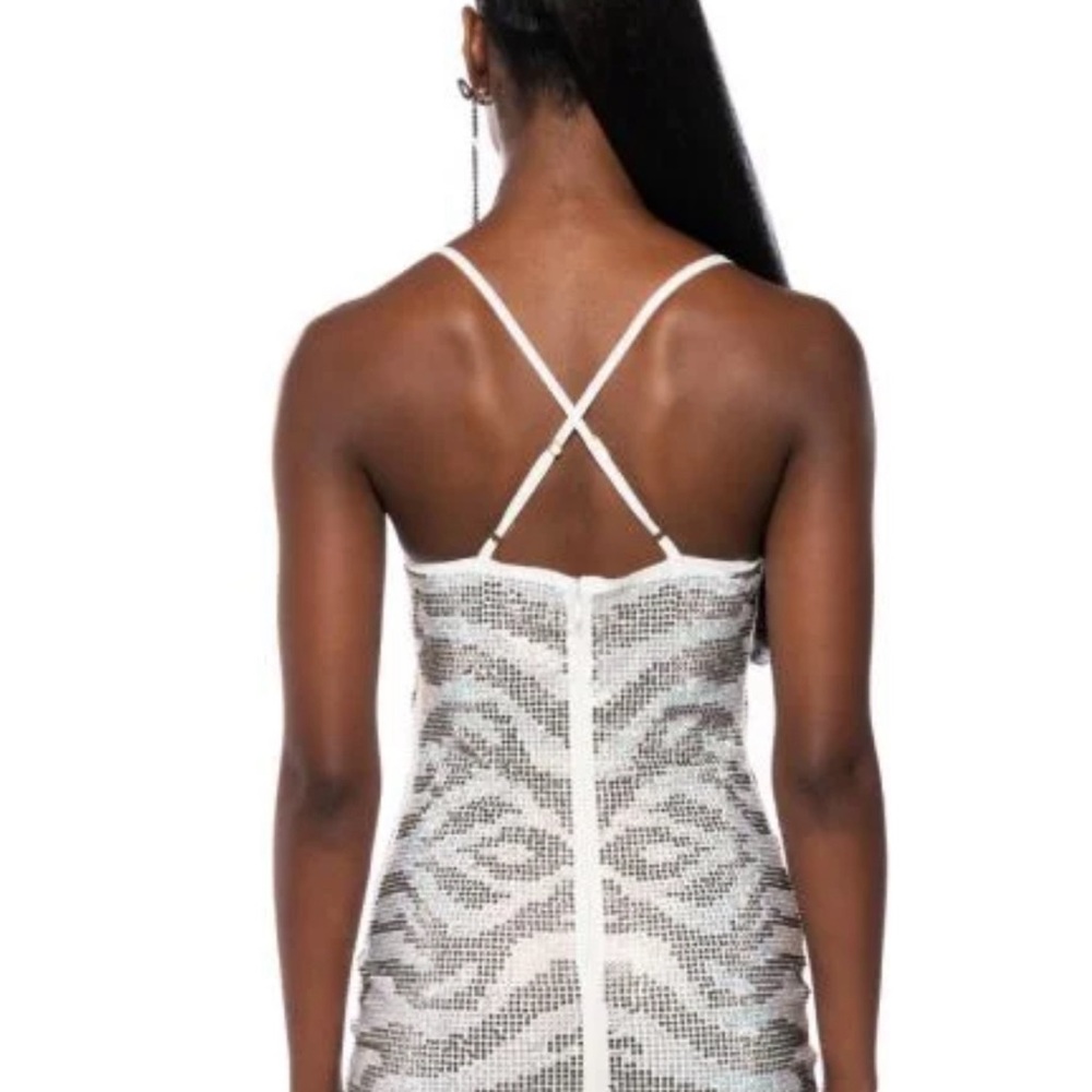 Akira Zebra Rhinestone Mini Dress L - Picture 4 of 7